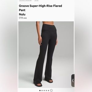 Lululemon flare leggings.